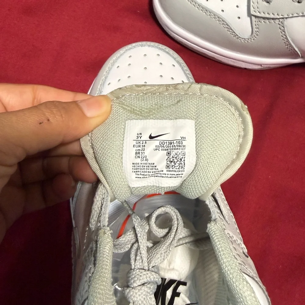 Nike Kids White and Light Gray Low-Top Sneakers - Picture 5 of 5